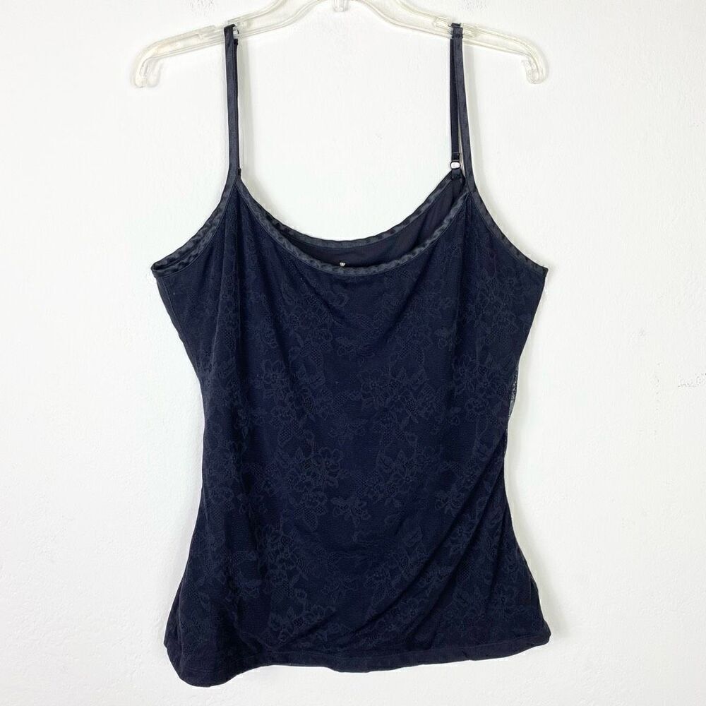 I am Yummie By Heather Thompson Black Lace Shapewear Tank Top Camisole Size XL